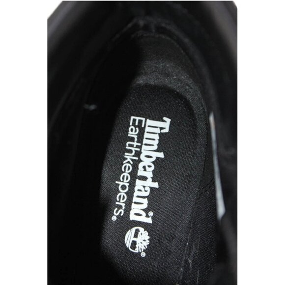 Timberland Amston Black Suede Wedge Heel Boots Womens Sz 7 Lace Up Ankle Booties - Picture 10 of 12